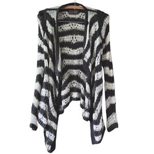 Anthro Guinevera Grey & White Knit Cardigan Sweater SZ XS - RN 66170